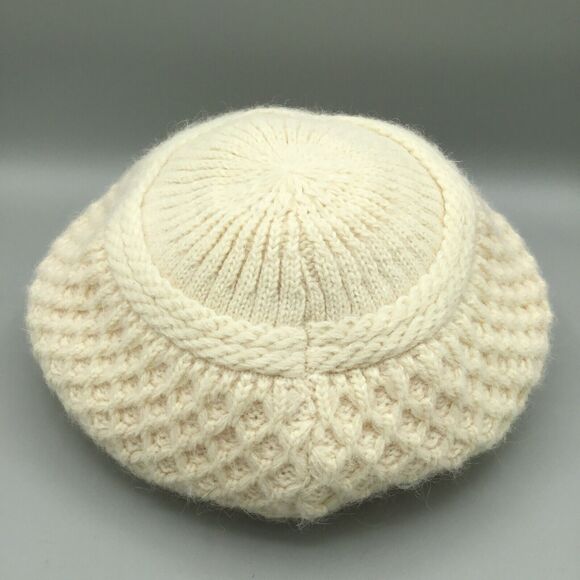 Adora Womens Angora Beret Hat Cap Rabbit Hair Blend Cream Knit BOHO OS One Size - Picture 5 of 10